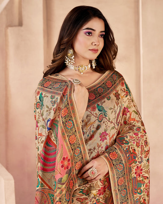 Floral Printed Viscose Sarees