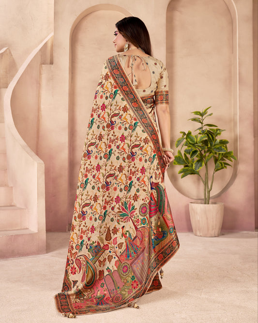 Floral Printed Viscose Sarees
